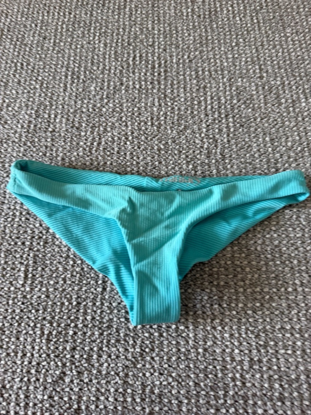 Frankie's Bikinis Ribbed Aqua Bikini Bottom - Turquoise
